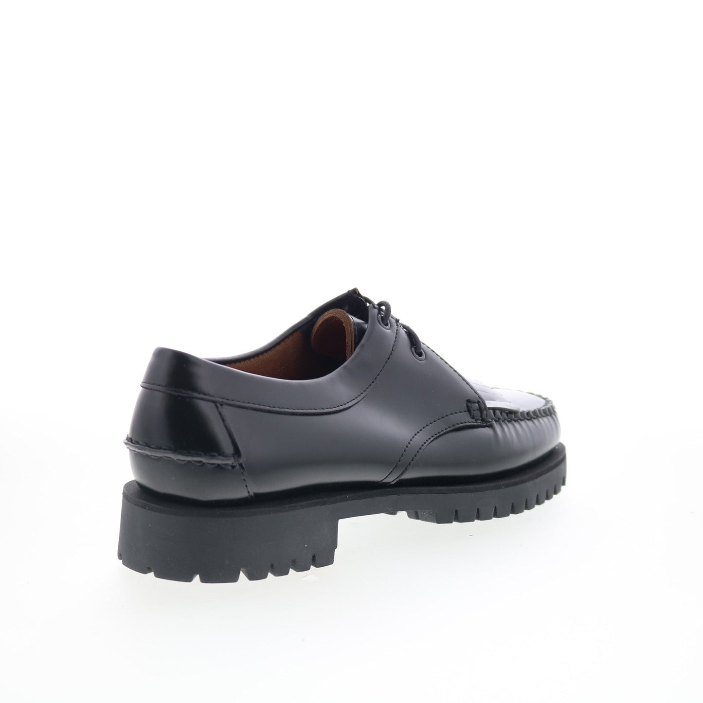 Sebago James Fringe Lug Womens Black Leather Loafers & Slip Ons Boat Shoes