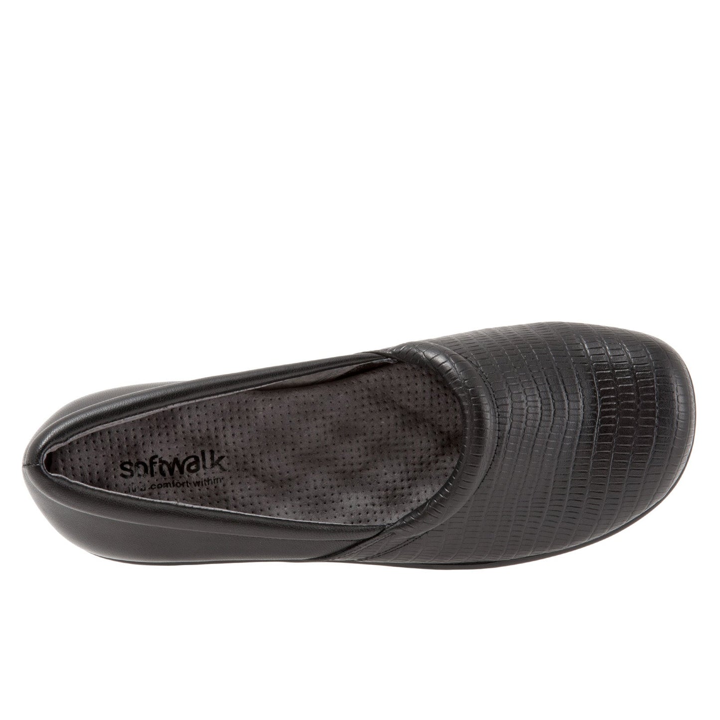Softwalk Adora S1912-014 Womens Black Leather Slip On Loafer Flats Shoes