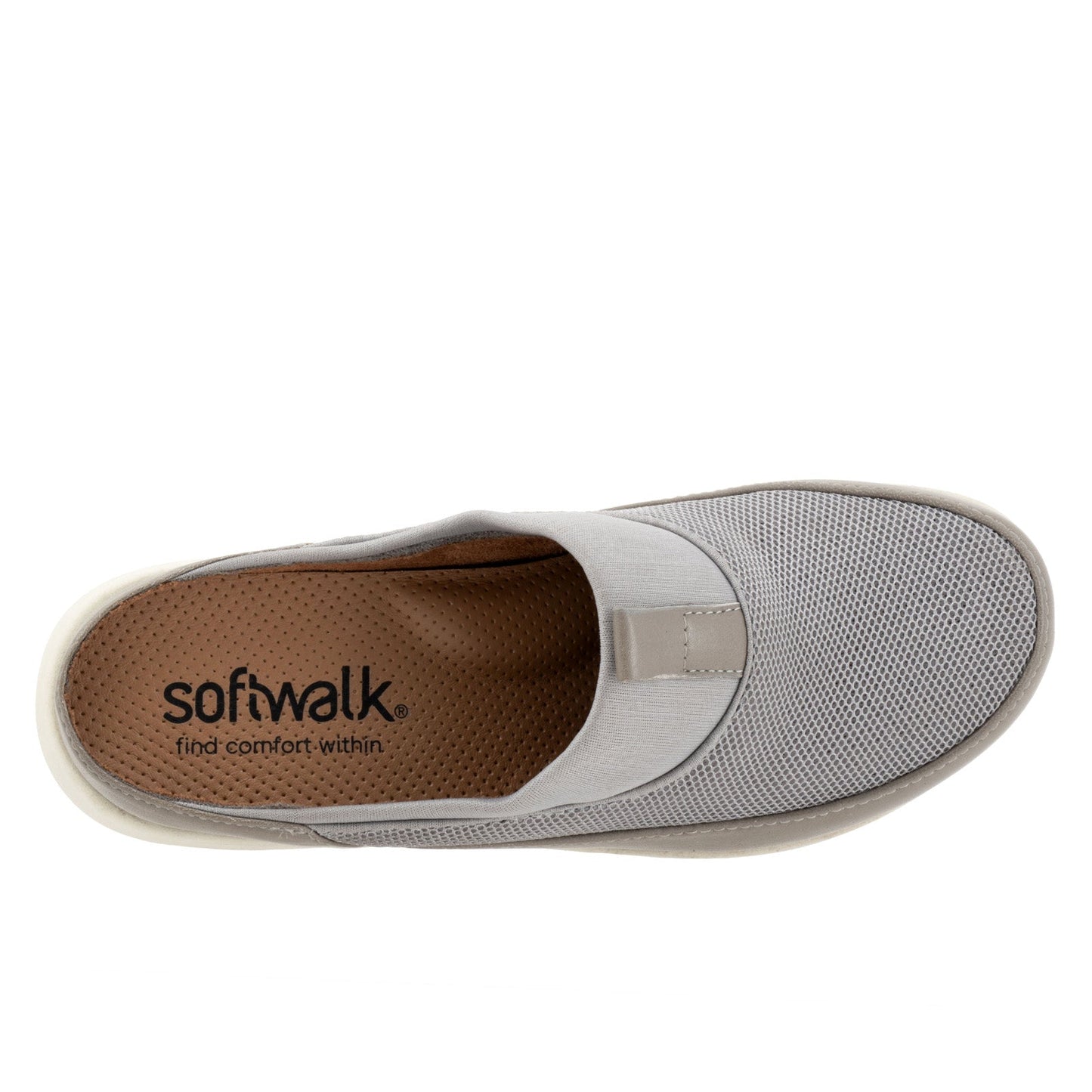 Softwalk Aberdeen Sport S2300-058 Womens Gray Wide Leather Clog Flats Shoes
