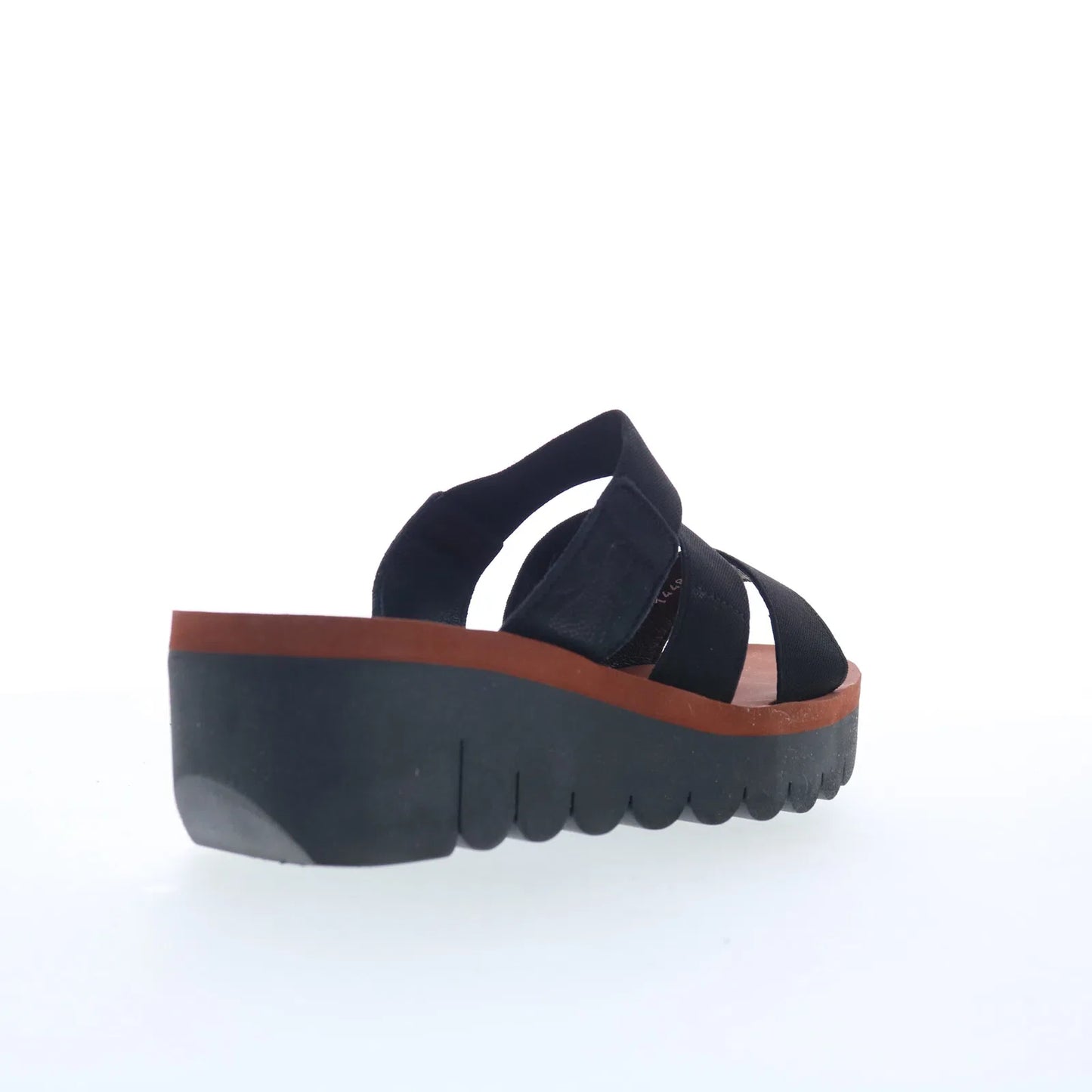 Fly London Yian YIAN845FLY-000 Womens Black Leather Wedges Sandals Shoes