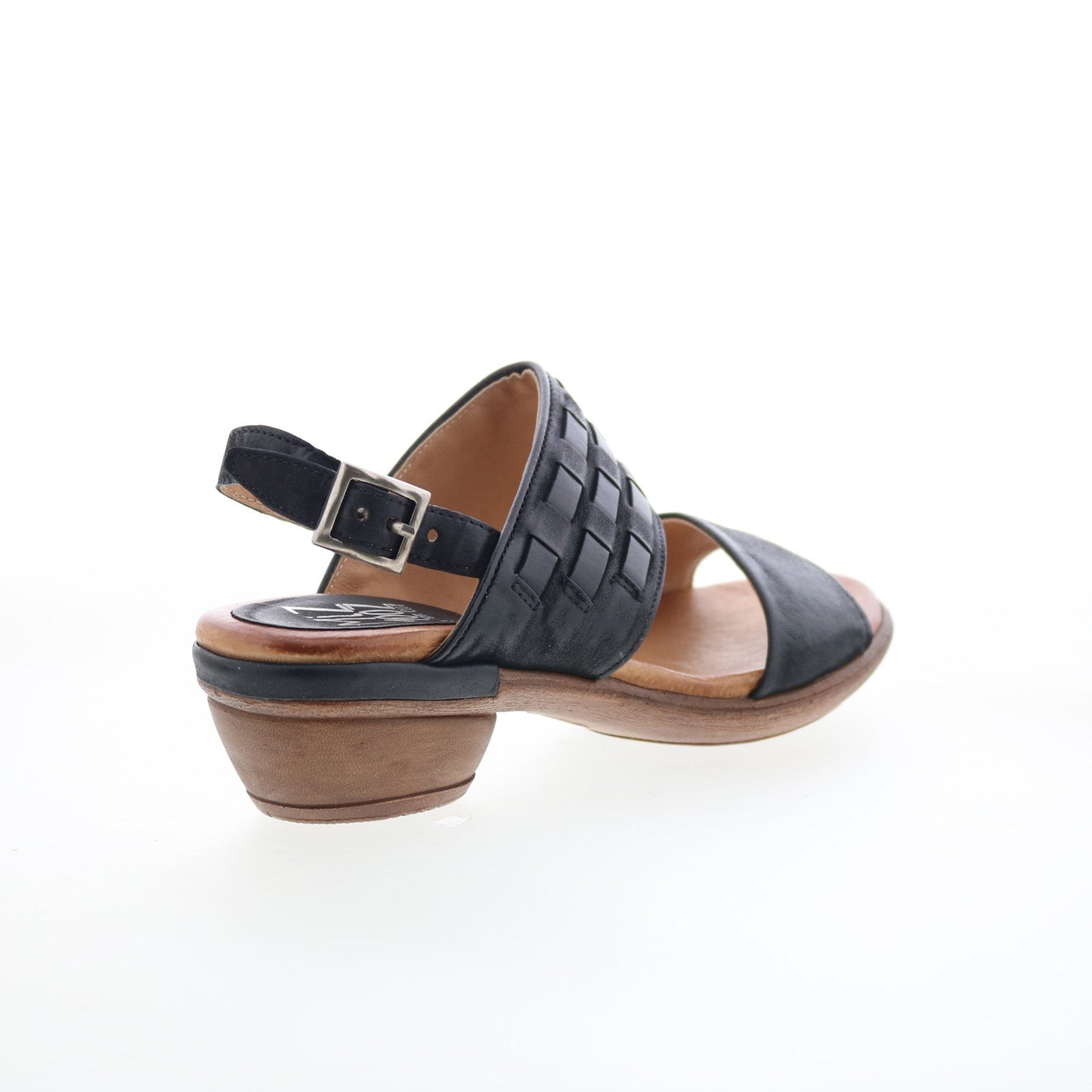 Miz Mooz Constance Womens Black Leather Hook & Loop Strap Sandals Shoes