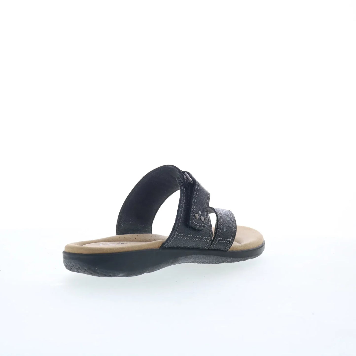 Clarks Elizabelle Way 26177929 Womens Black Leather Flip-Flops Sandals Shoes