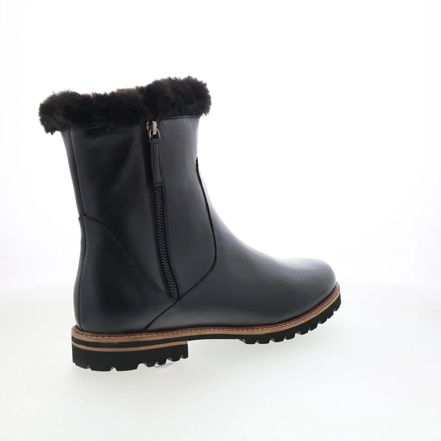 Trotters Forever T2362-001 Womens Black Leather Zipper Casual Dress Boots