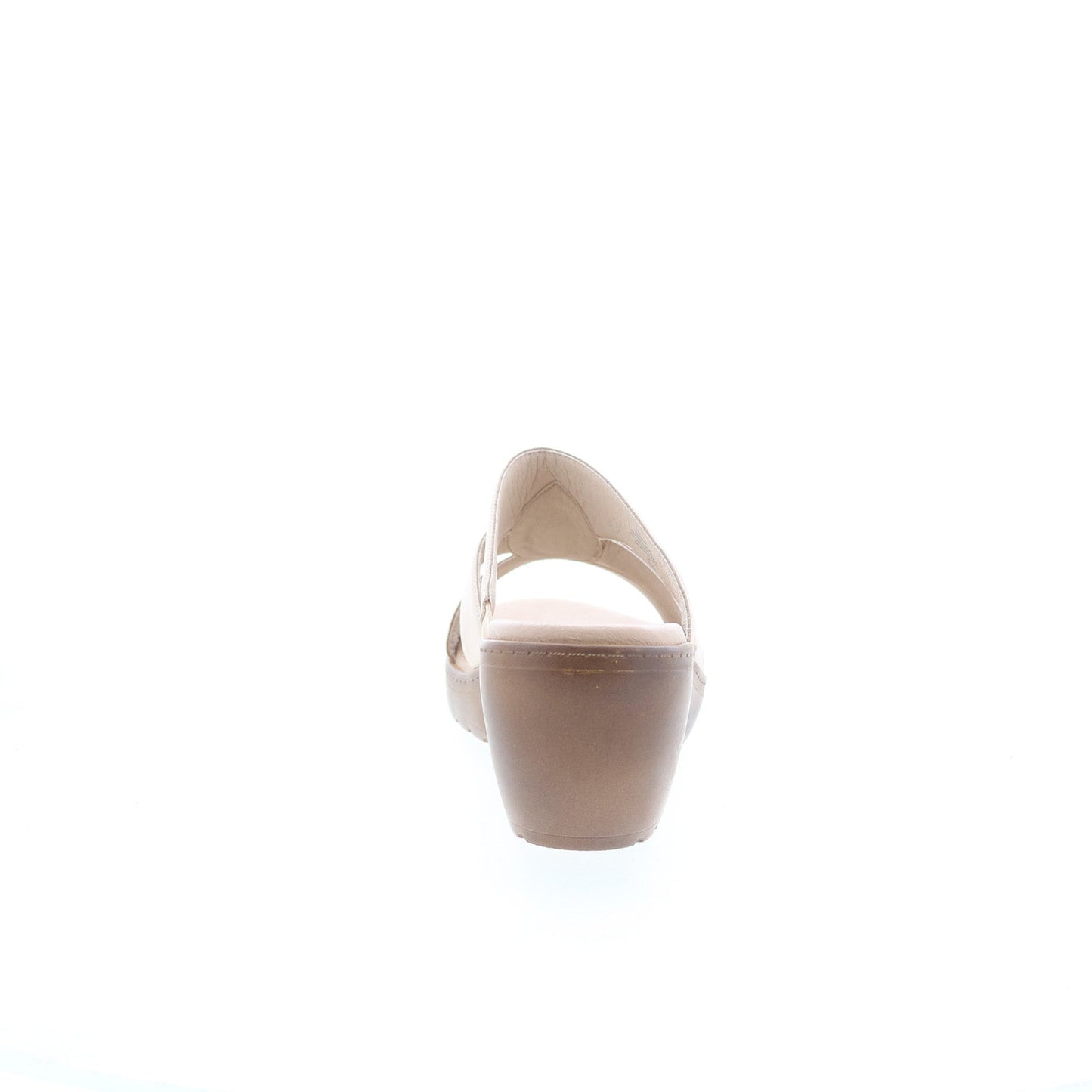 Easy Spirit Jassy SEJASSY Womens Beige Wide Leather Heeled Sandals Shoes