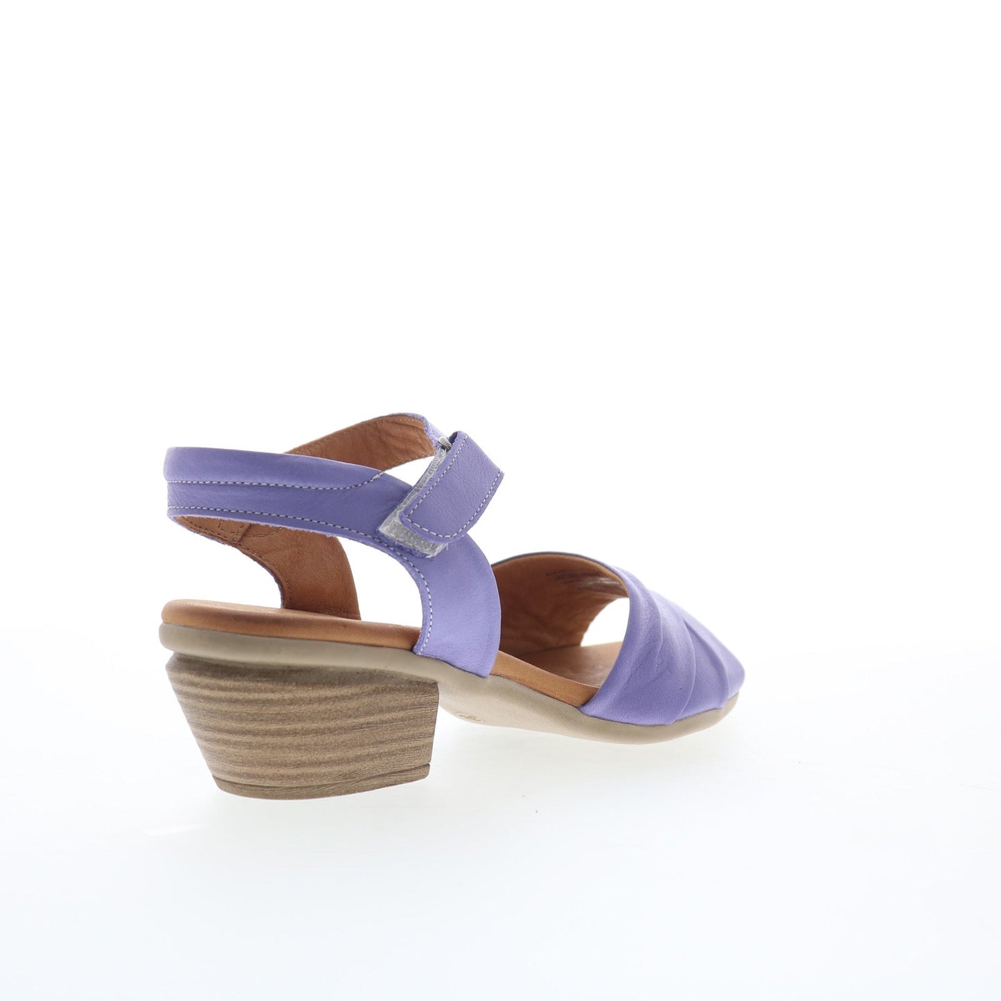 Miz Mooz Kacie Womens Purple Leather Strap Heeled Sandals Shoes