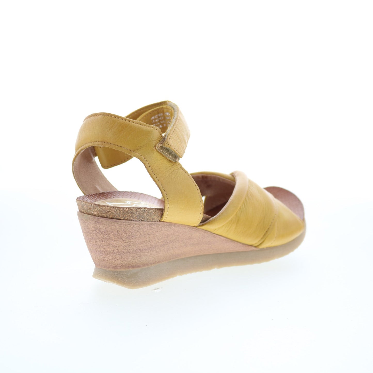 Miz Mooz Sofie Womens Yellow Leather Strap Wedges Sandals Shoes