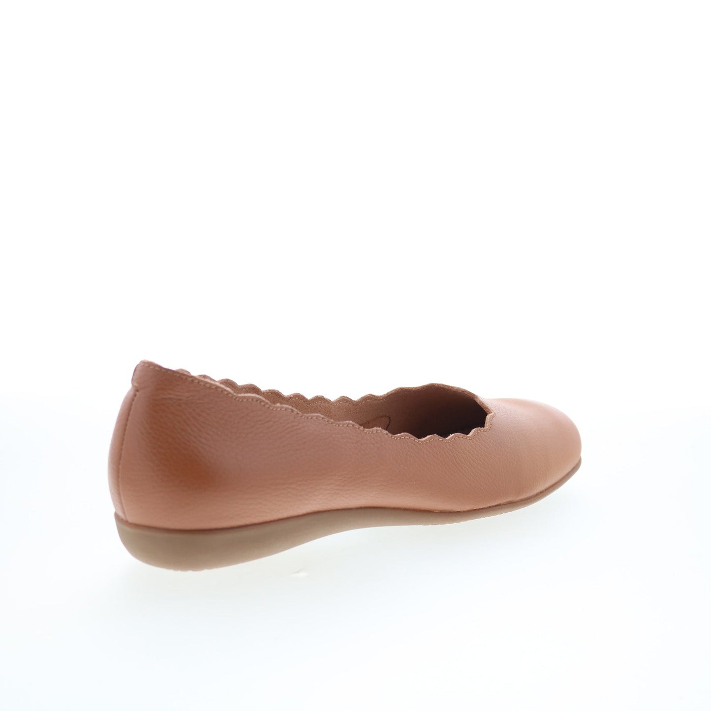Trotters Sabine T2255-215 Womens Brown Leather Slip On Ballet Flats Shoes