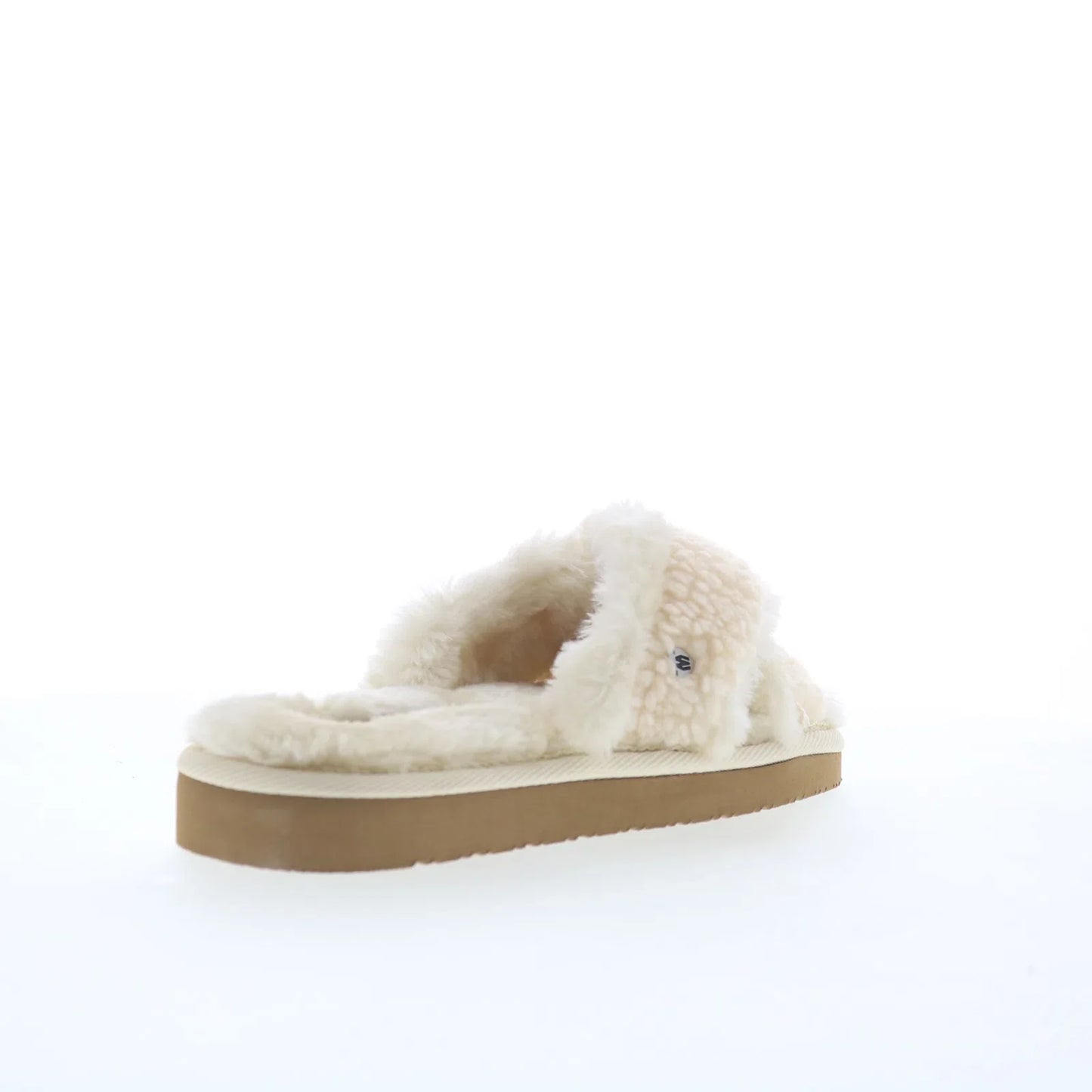 Minnetonka Teddy Crossband 5993104 Womens Beige Canvas Slides Slippers Shoes