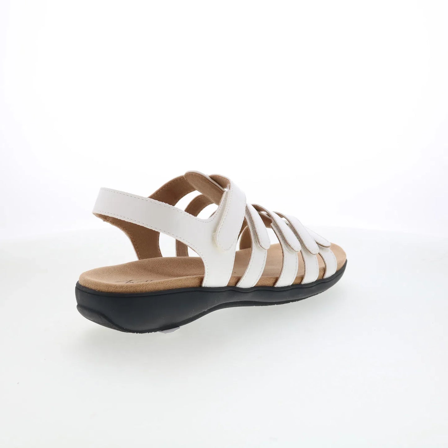 Trotters Tiki T2109-100 Womens White Leather Strap Sandals Shoes