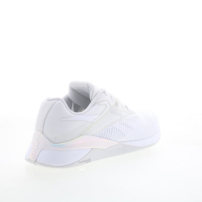 Reebok Nano X4 Womens White Mesh Lace Up Athletic Cross Training Shoes