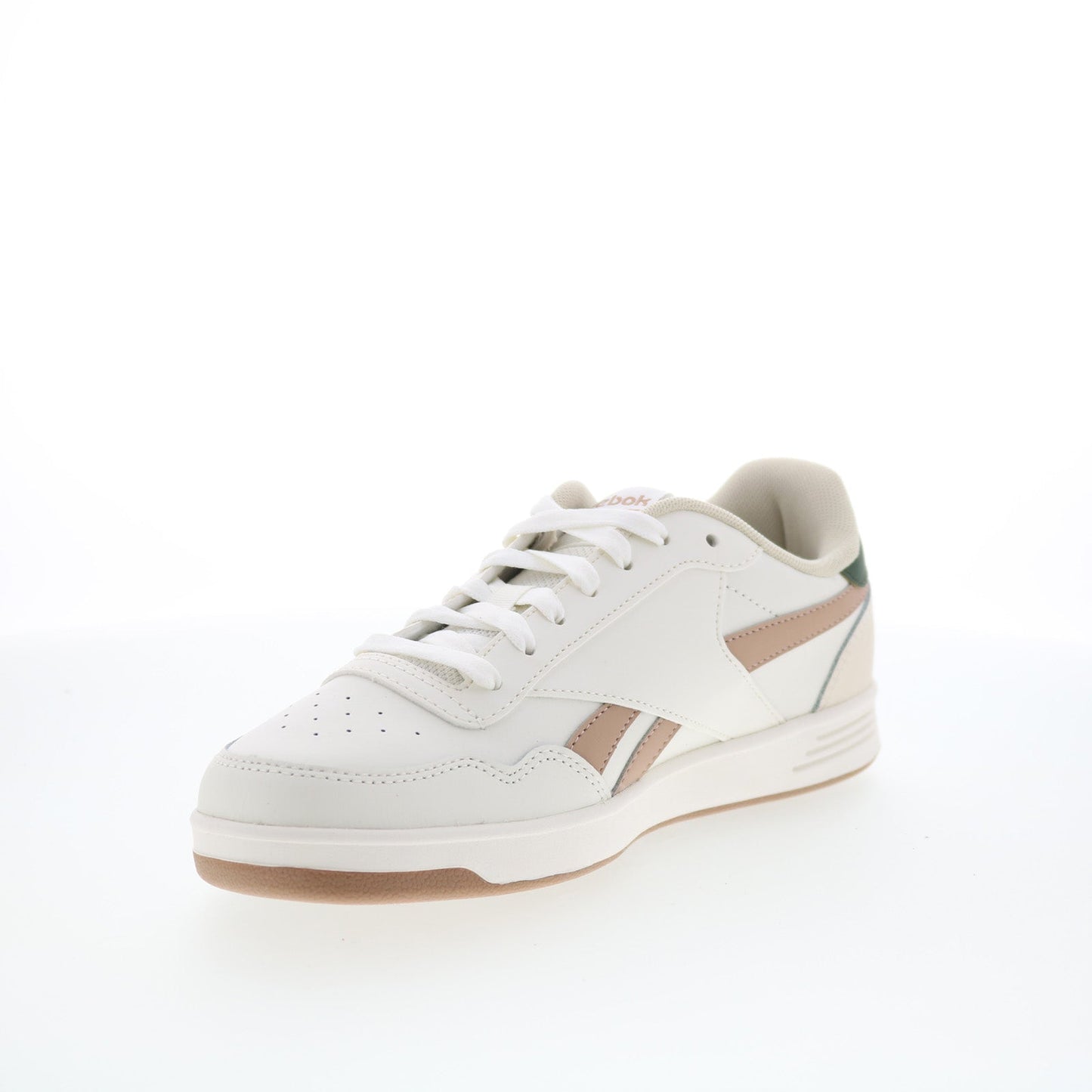 Reebok Court Advance Womens Beige Leather Lace Up Lifestyle Sneakers Shoes