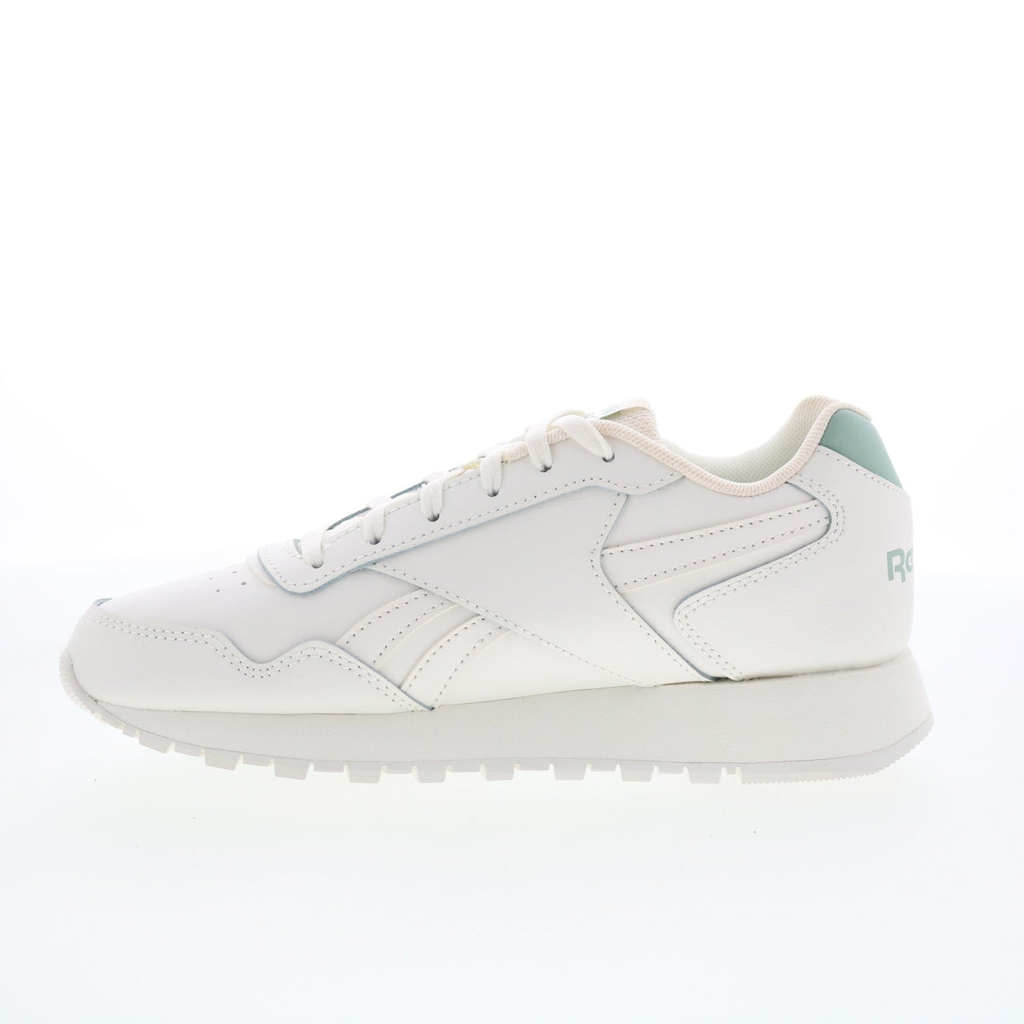 Reebok Glide Womens Beige Leather Lace Up Lifestyle Sneakers Shoes