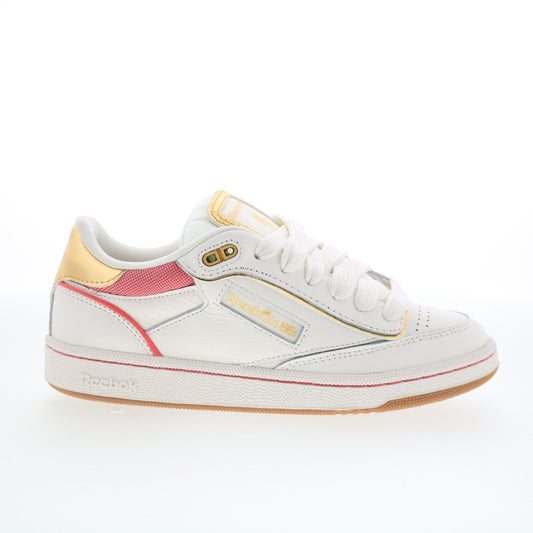 Reebok Club C Bulc CLN Womens Beige Leather Lace Up Lifestyle Sneakers Shoes