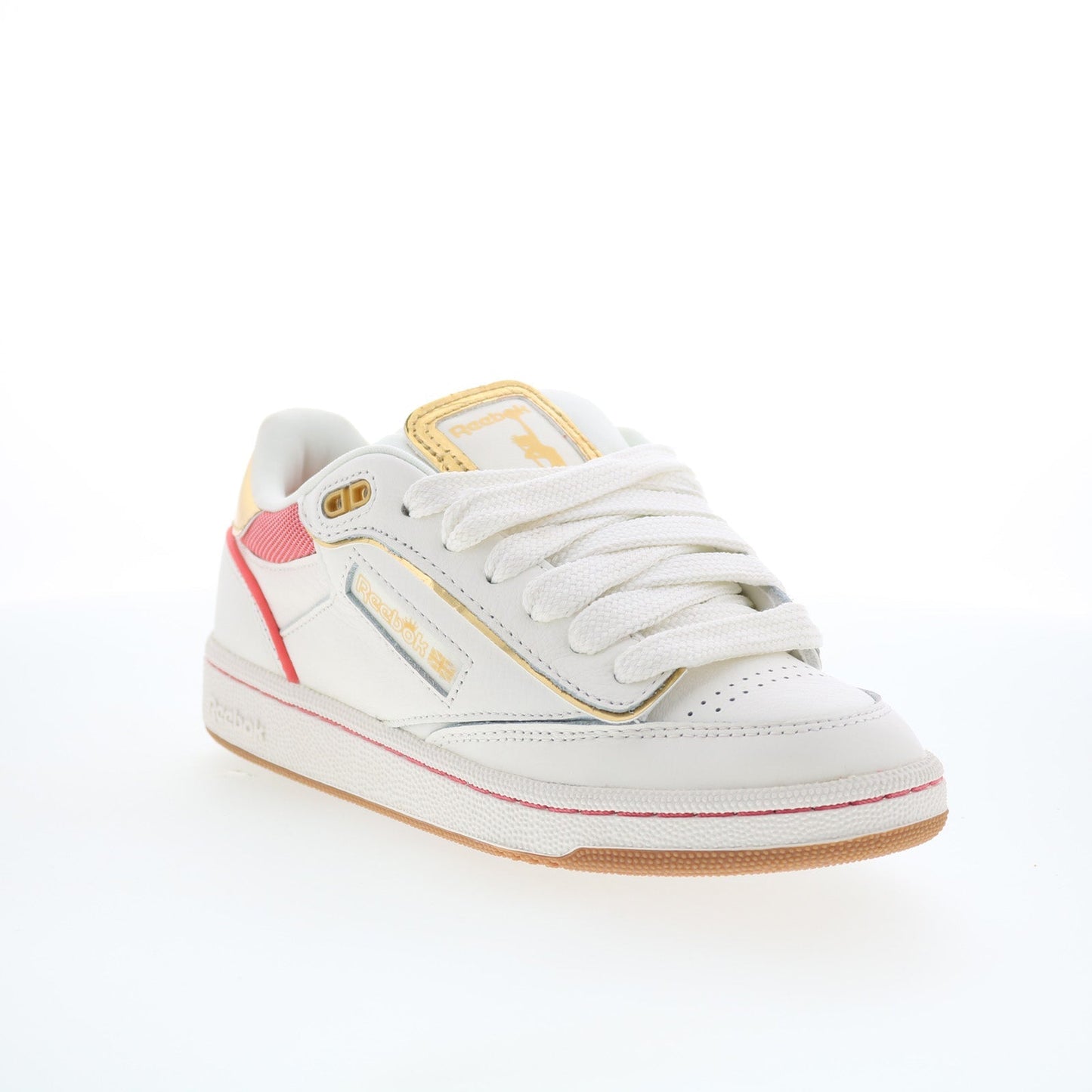 Reebok Club C Bulc CLN Womens Beige Leather Lace Up Lifestyle Sneakers Shoes