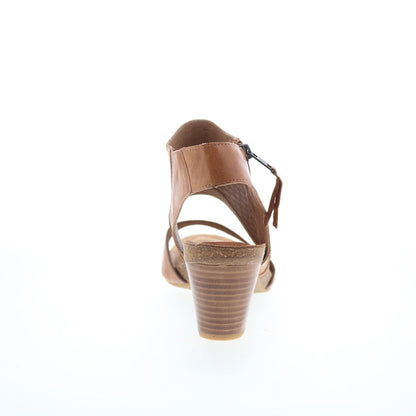 Sofft Milan 1298700 Womens Brown Leather Heeled Sandals Shoes