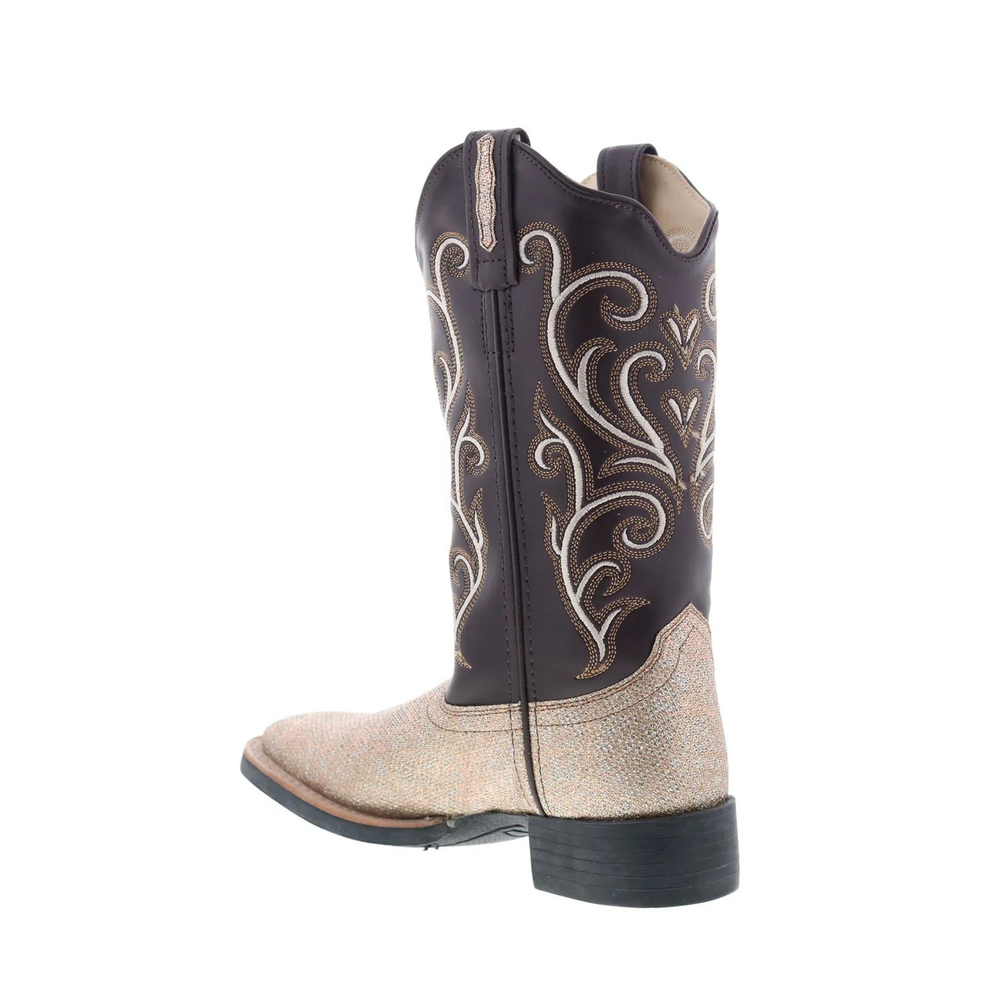 Jama Old West Medium Square Toe 18125 Womens Brown Cowboy Western Boots