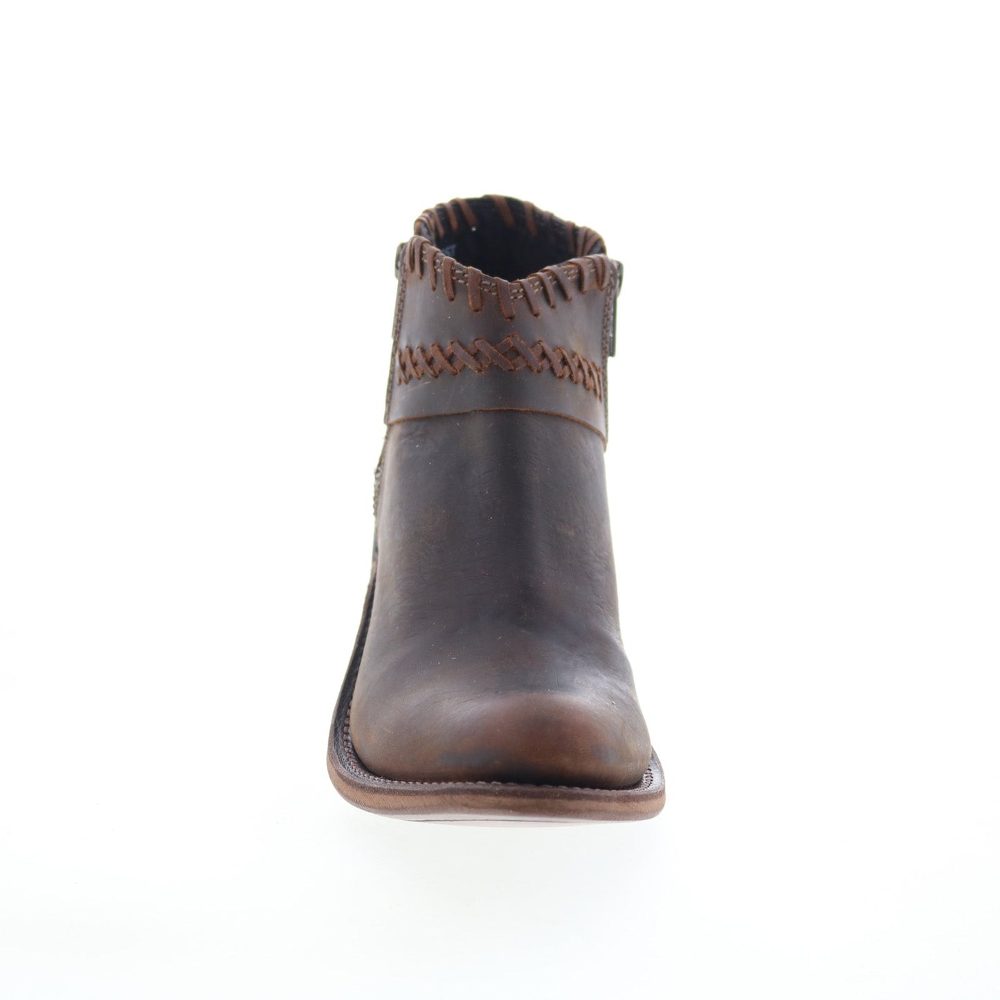 Jama Old West Snip Toe 18150 Womens Brown Leather Zipper Western Boots