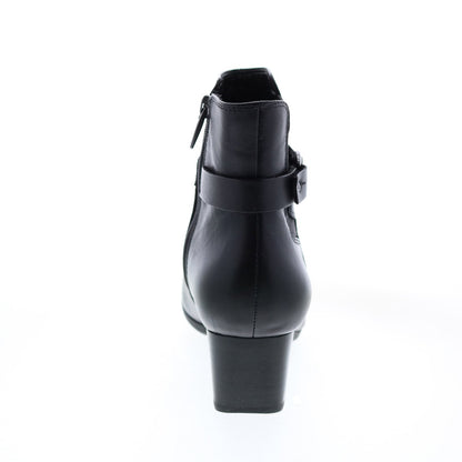 Clarks Un Damson Mid 26144675 Womens Black Leather Ankle & Booties Boots