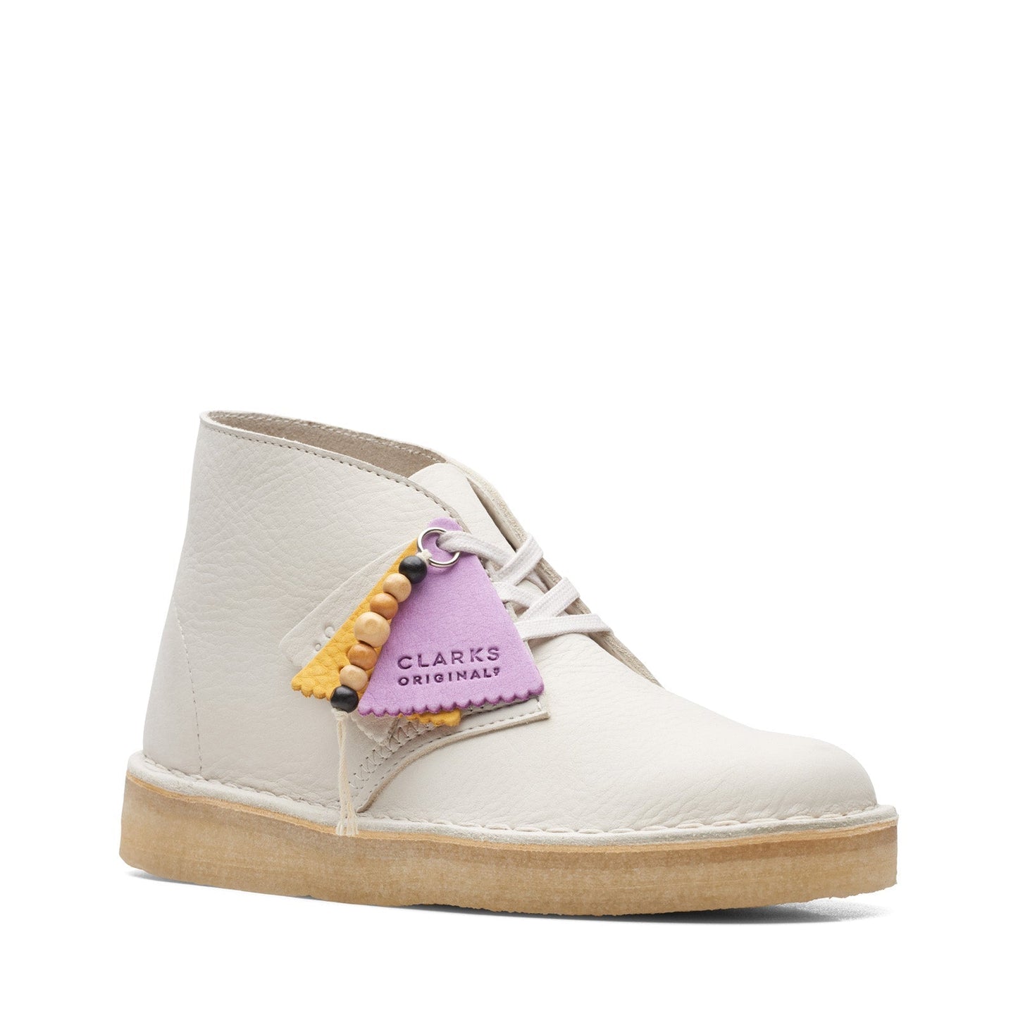 Clarks Desert Coal 26165813 Womens White Nubuck Lace Up Chukkas Boots
