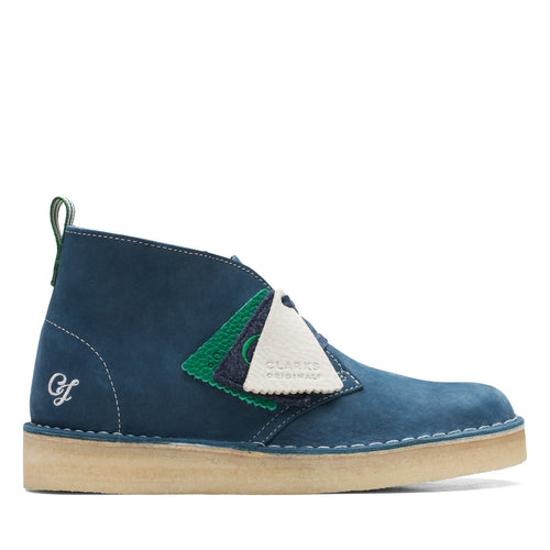 Clarks Desert Coal 26165919 Womens Blue Leather Lace Up Chukkas Boots