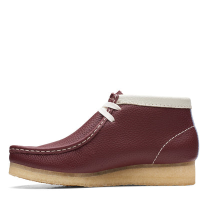 Clarks Wallabee Boot 26166098 Womens Burgundy Leather Lace Up Chukkas Boots