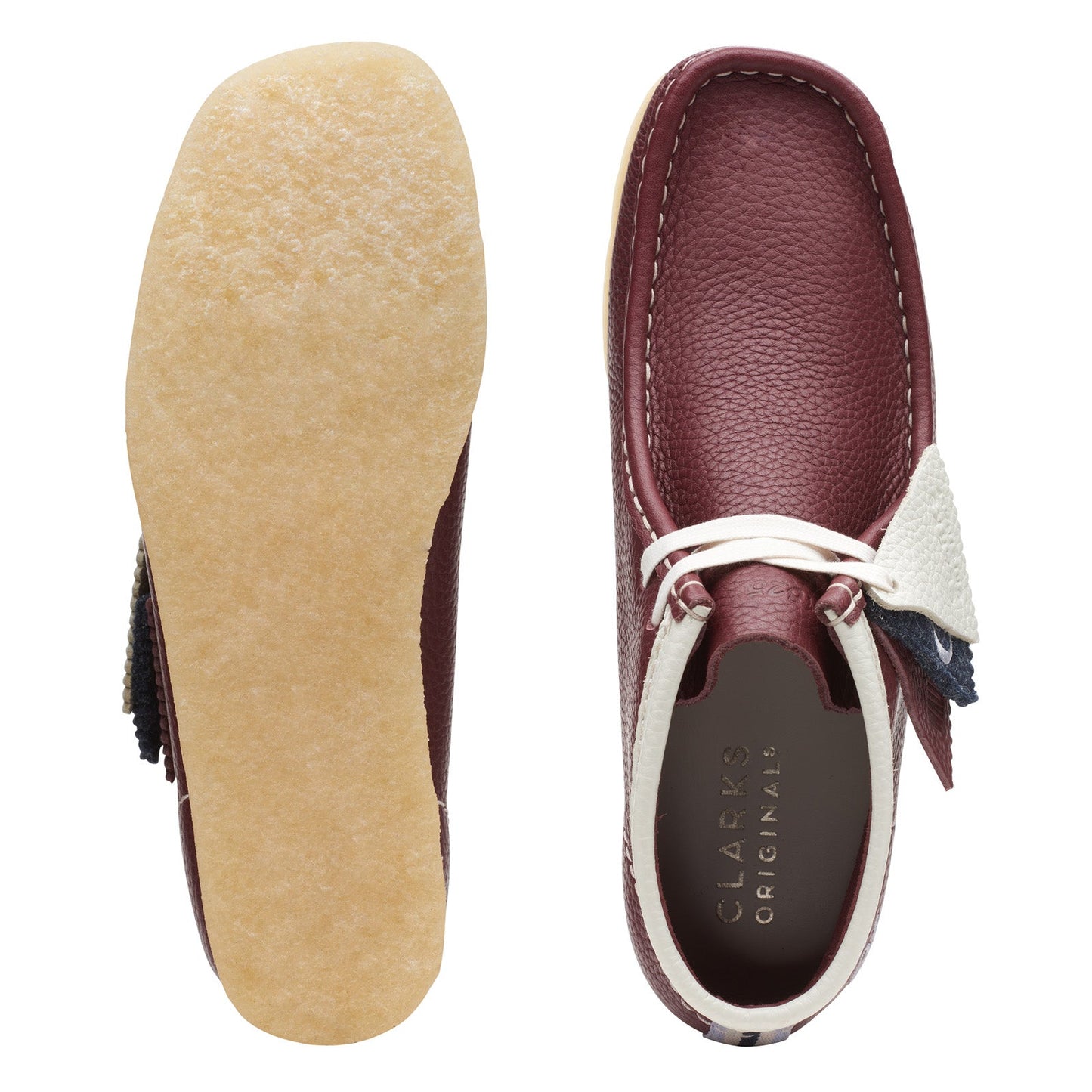 Clarks Wallabee Boot 26166098 Womens Burgundy Leather Lace Up Chukkas Boots
