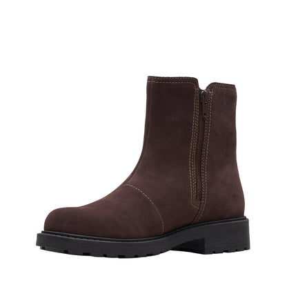 Clarks Opal Sky 26167848 Womens Brown Suede Slip On Chelsea Boots