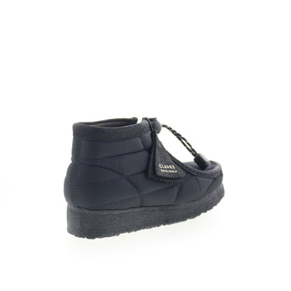 Clarks Wallabee Boot 26168587 Womens Black Canvas Lace Up Chukkas Boots
