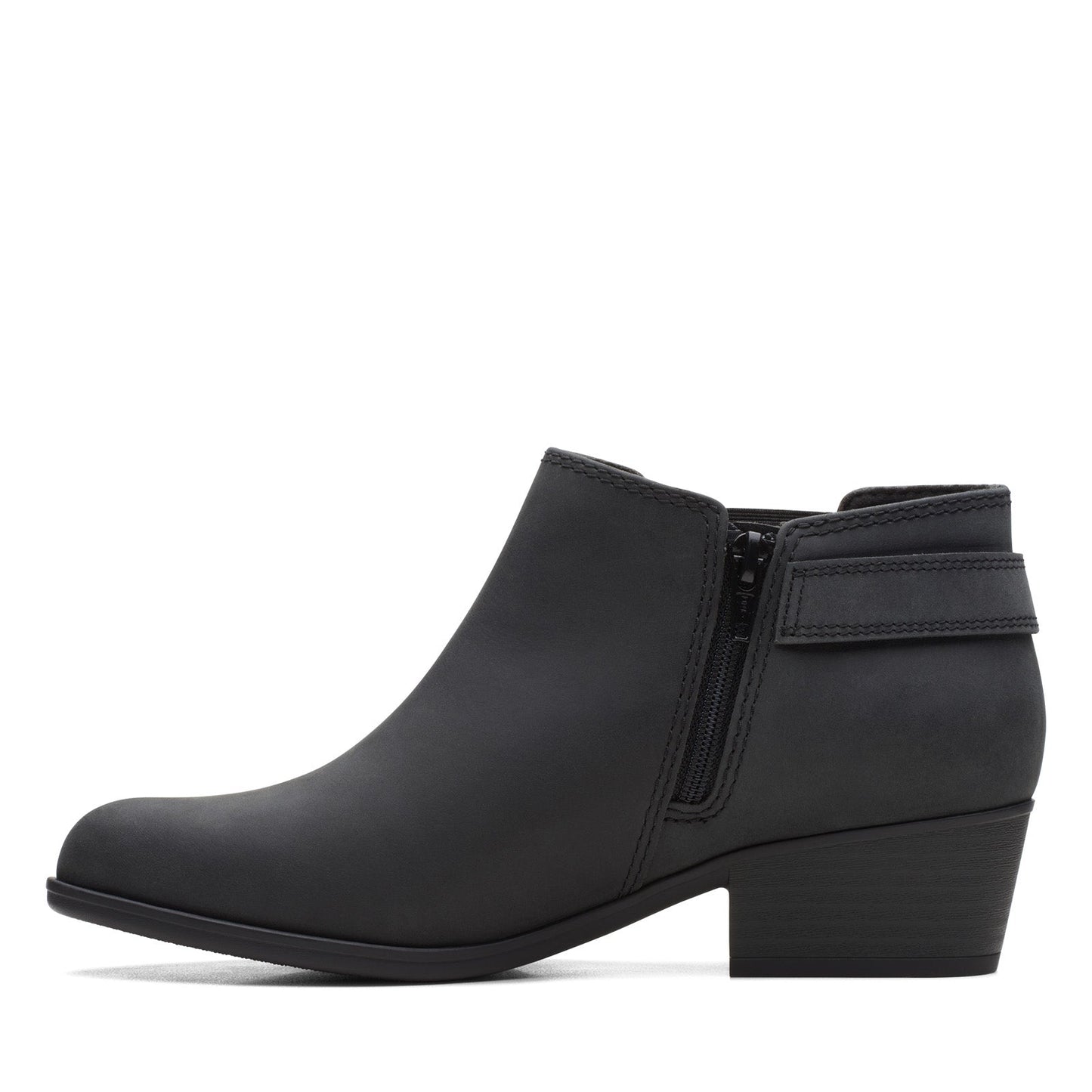 Clarks Adreena Field 26169610 Womens Black Wide Leather Ankle & Booties Boots