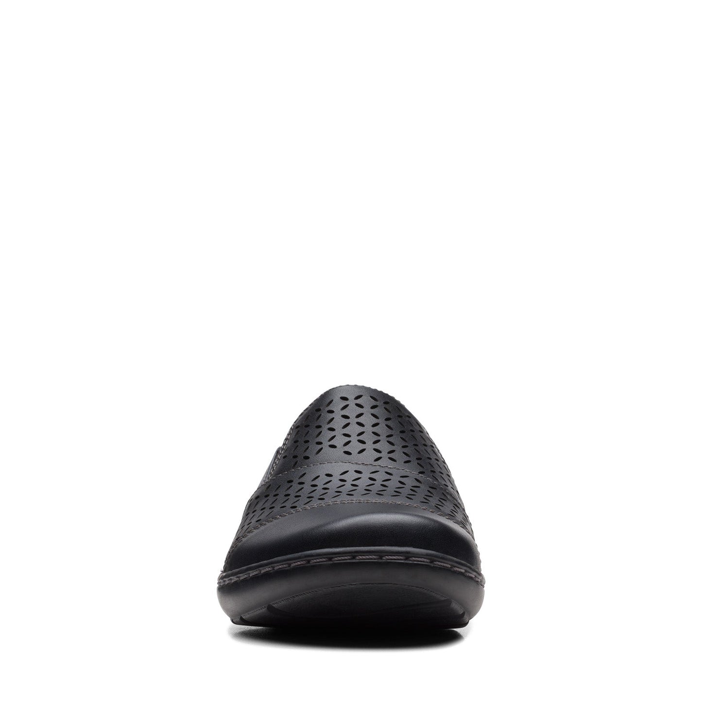 Clarks Cora Drift 26170466 Womens Black Leather Slip On Loafer Flats Shoes