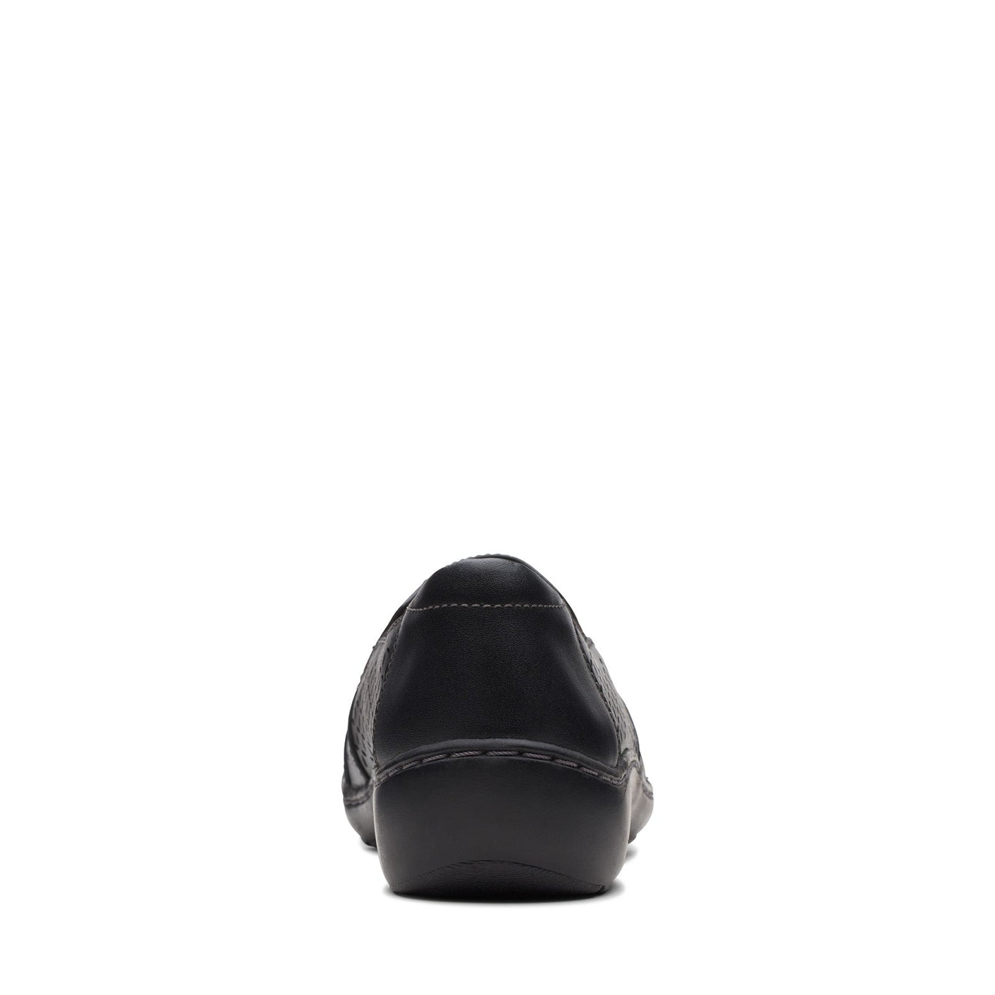 Clarks Cora Drift 26170466 Womens Black Leather Slip On Loafer Flats Shoes