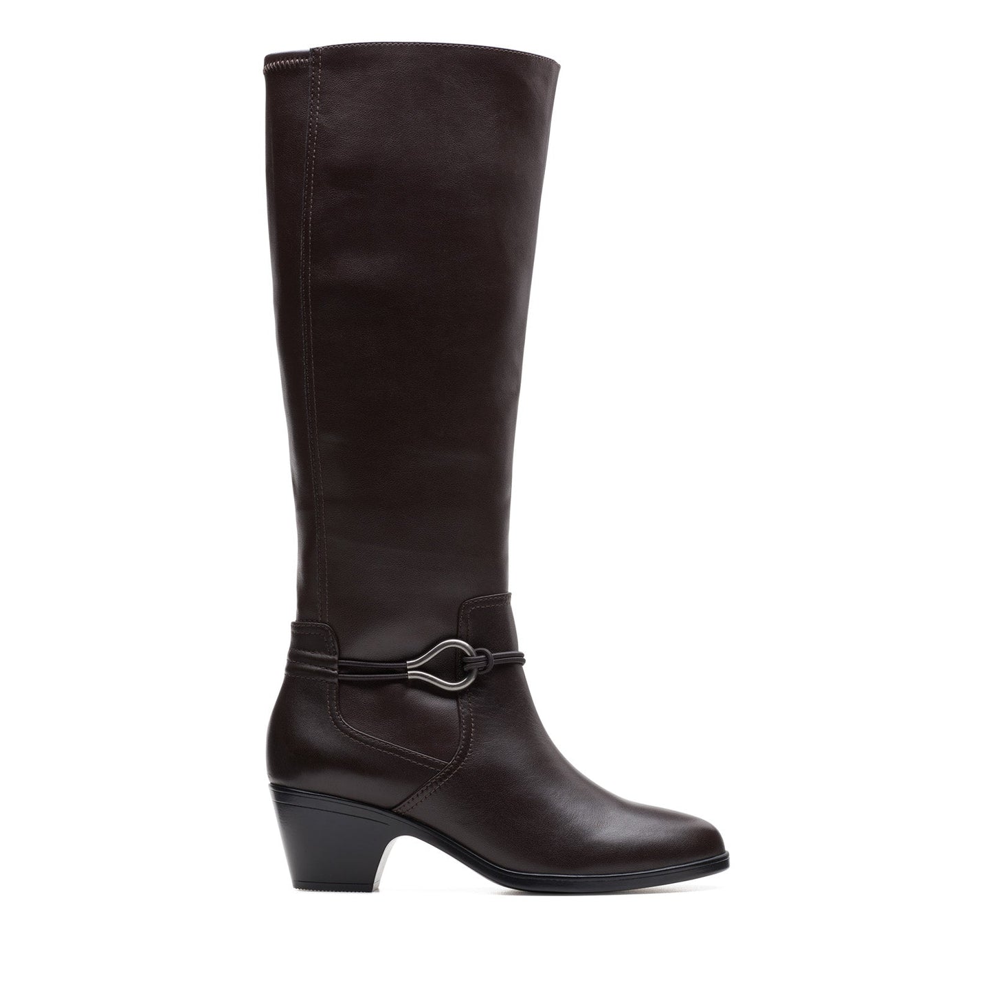 Clarks Emily 2 Sky 26174084 Womens Brown Leather Zipper Knee High Boots