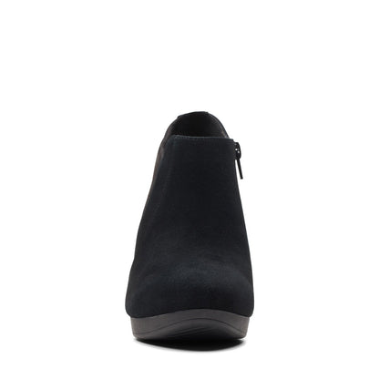 Clarks Ambyr Hope 26174110 Womens Black Wide Suede Ankle & Booties Boots