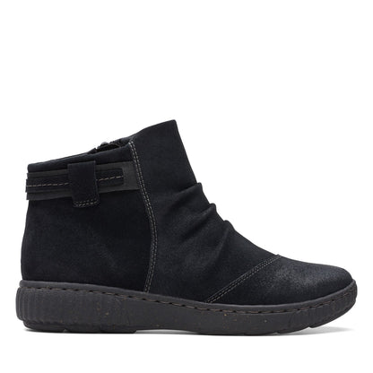 Clarks Caroline Derby 26174158 Womens Black Suede Ankle & Booties Boots