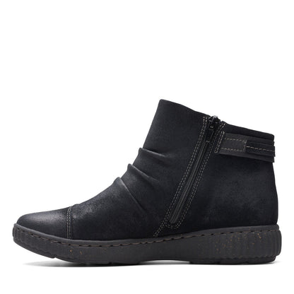 Clarks Caroline Derby 26174158 Womens Black Suede Ankle & Booties Boots