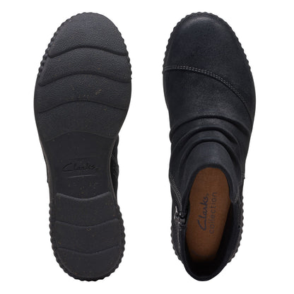 Clarks Caroline Derby 26174158 Womens Black Suede Ankle & Booties Boots