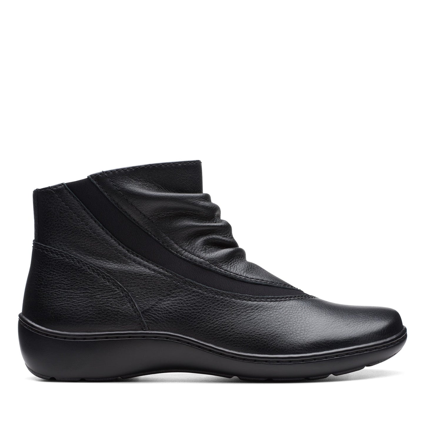 Clarks Cora Derby 26174189 Womens Black Wide Leather Ankle & Booties Boots