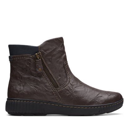 Clarks Magnolia Haley 26174341 Womens Brown Wide Ankle & Booties Boots