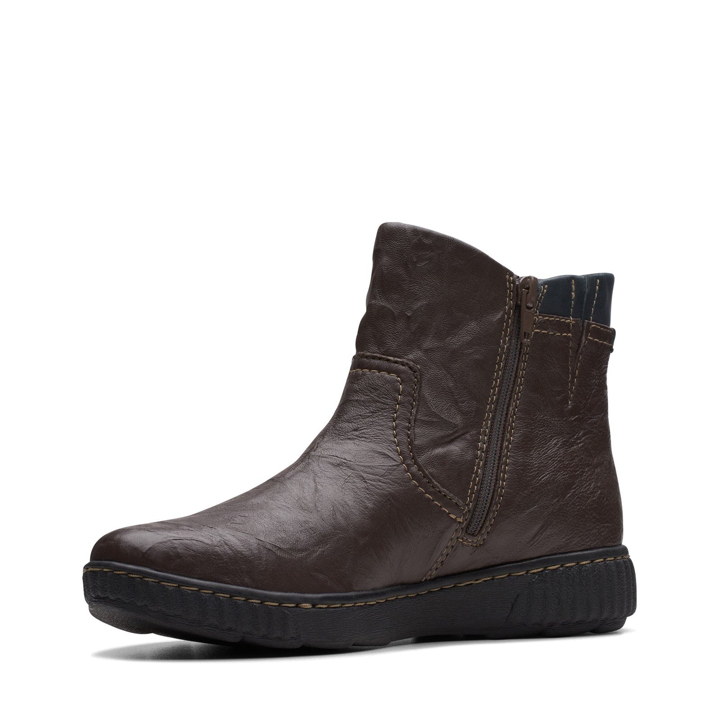 Clarks Magnolia Haley 26174341 Womens Brown Leather Ankle & Booties Boots