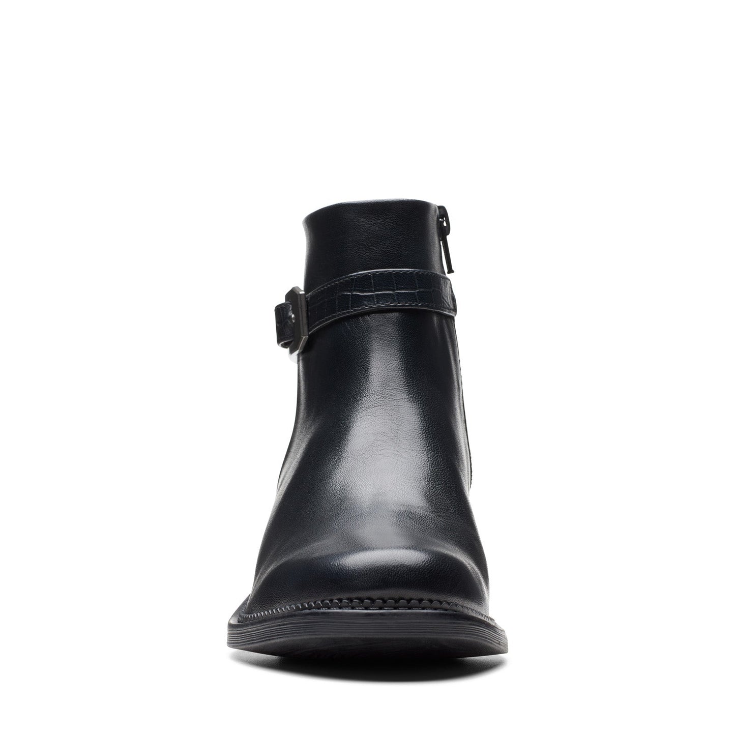 Clarks Maye Grace 26174348 Womens Black Leather Zipper Ankle & Booties Boots