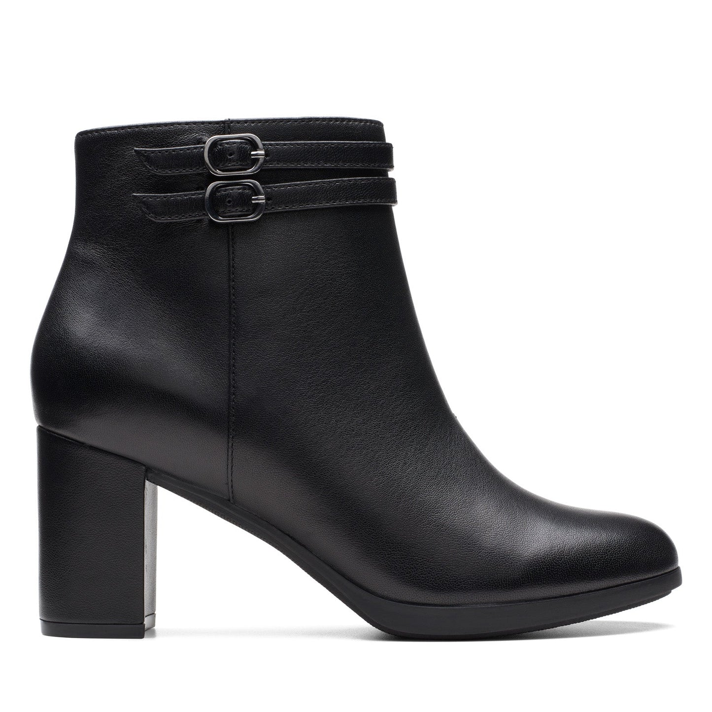 Clarks Bayla Light 26174481 Womens Black Leather Zipper Ankle & Booties Boots