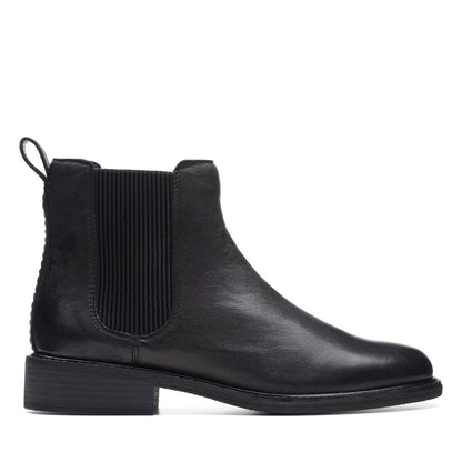 Clarks Cologne Arlo 2 26174767 Womens Black Wide Leather Chelsea Boots