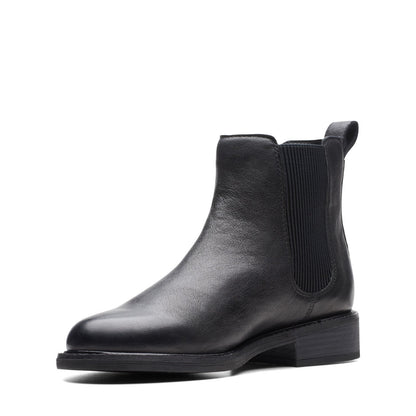 Clarks Cologne Arlo 2 26174767 Womens Black Wide Leather Chelsea Boots