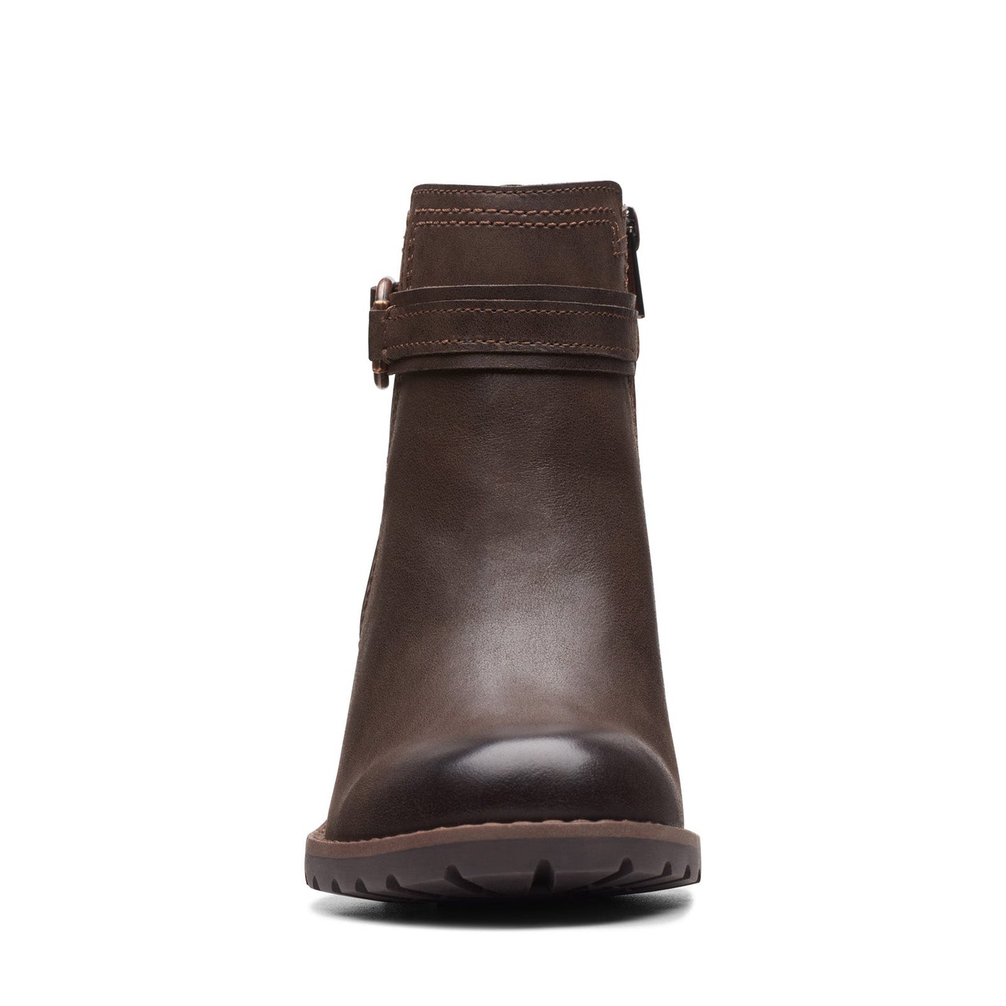 Clarks Leda Strap 26174960 Womens Brown Wide Leather Ankle & Booties Boots