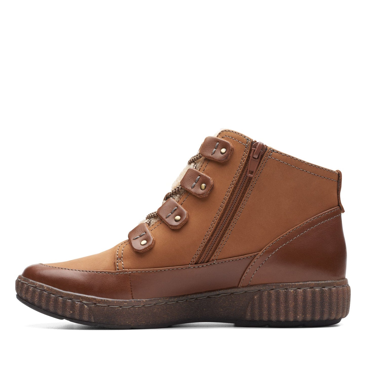 Clarks Magnolia Moon 26174977 Womens Brown Nubuck Casual Dress Boots