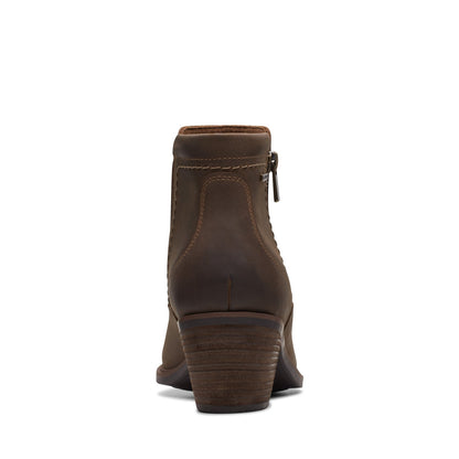 Clarks Neva Zip Waterproof 26175202 Womens Brown Ankle & Booties Boots