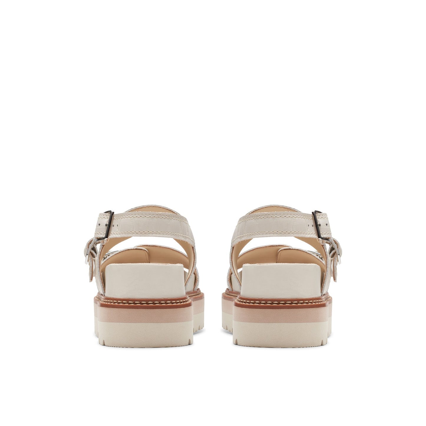 Clarks Orianna Glide 26176642 Womens Beige Leather Platform Sandals Shoes