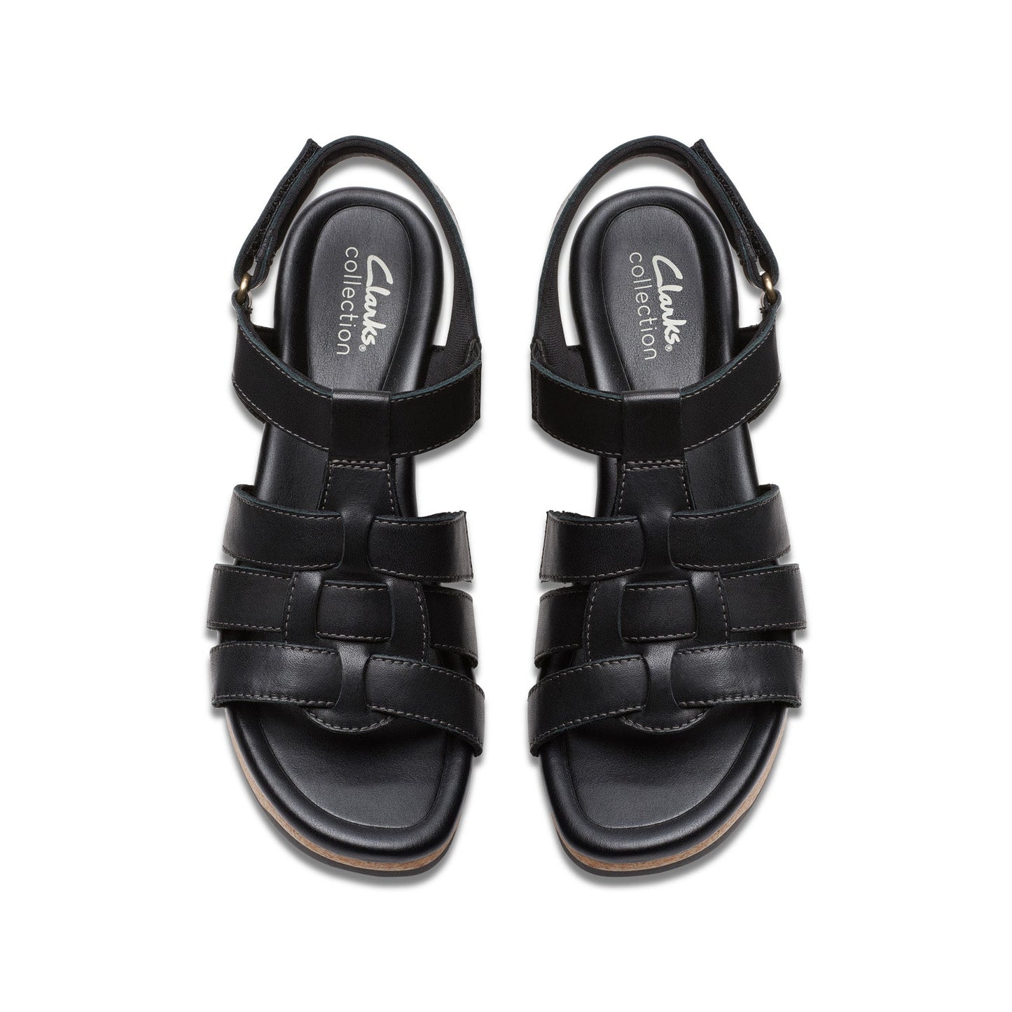 Clarks Chelseah Peak 26177069 Womens Black Leather Strap Sandals Shoes