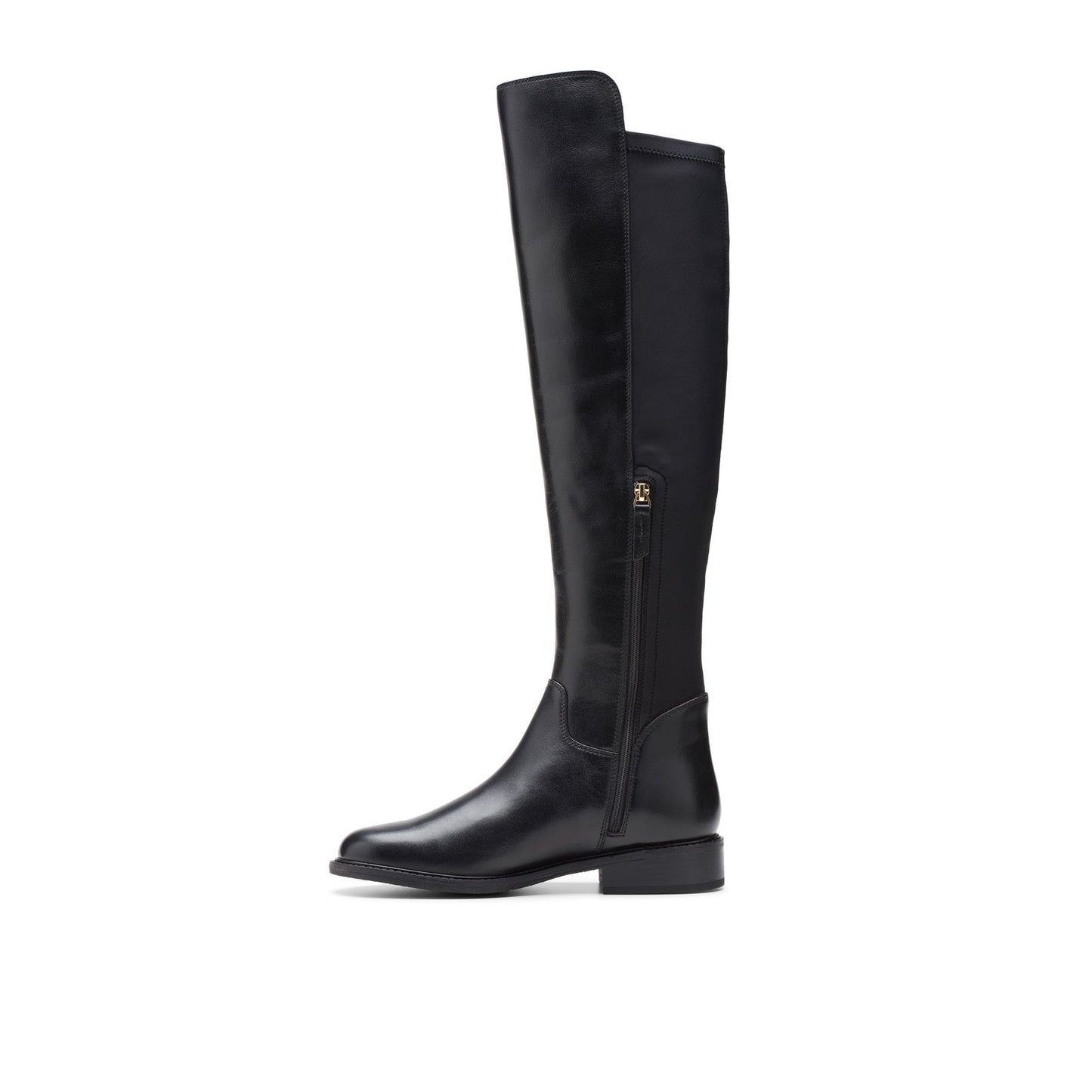 Clarks Renewal Up 26178757 Womens Black Leather Zipper Over The Knee Boots