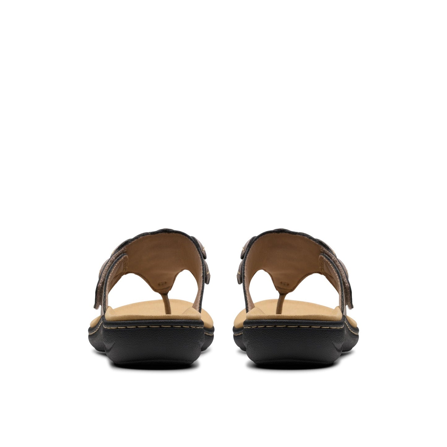Clarks Laurieann Palm 26181707 Womens Brown Leather Flip-Flops Sandals Shoes